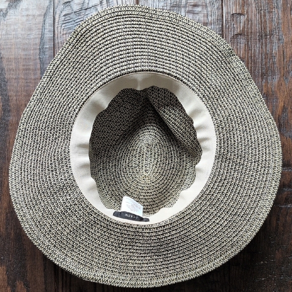 J. CREW I Woven Black and Ivory Marled Wide Brim Packable Sun Hat, X/XL - Picture 7 of 15